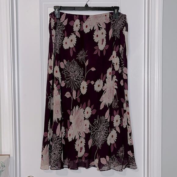 Maggy London Floral A-Line Silk Skirt, NWT - Picture 1 of 7